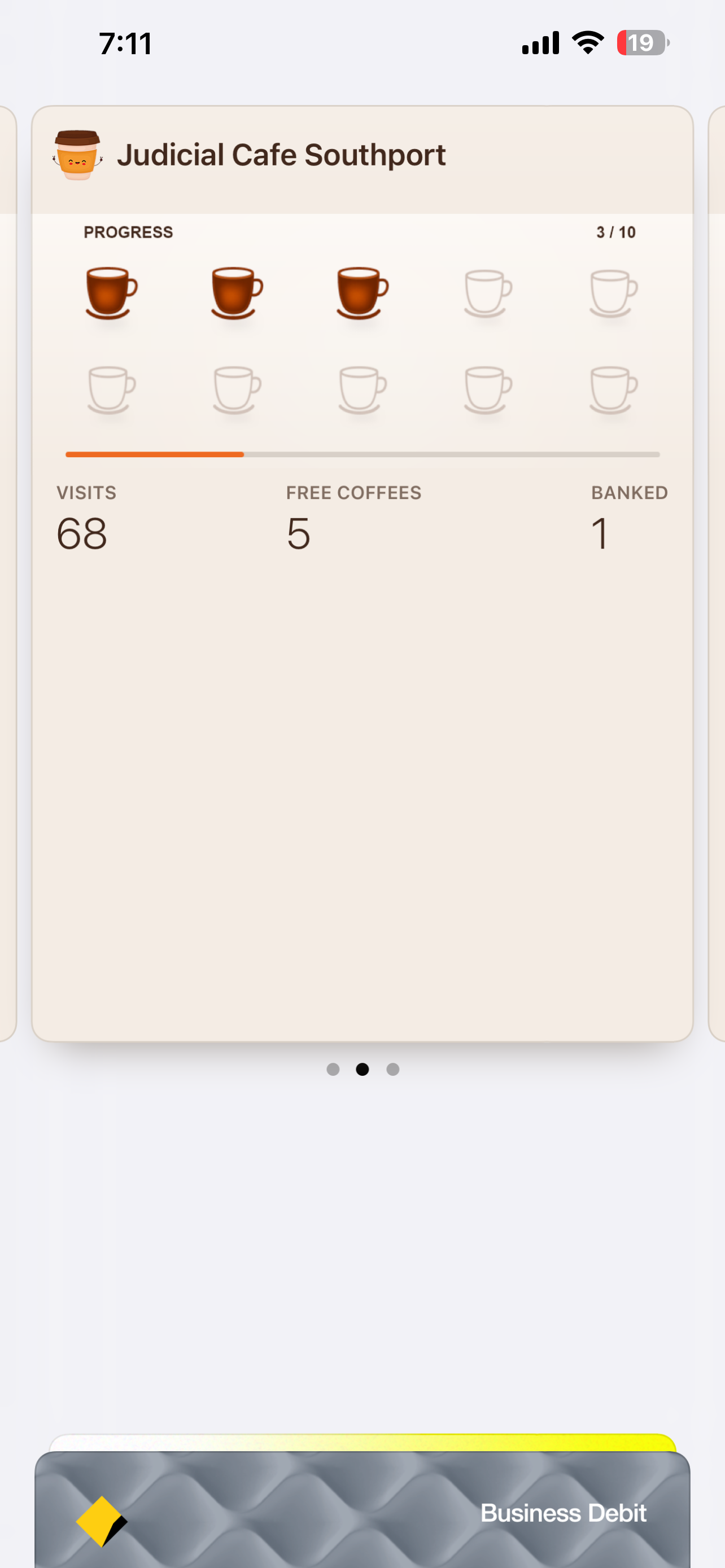 Loyalty Coffee Stamp digital loyalty card displayed in a mobile Wallet